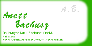 anett bachusz business card